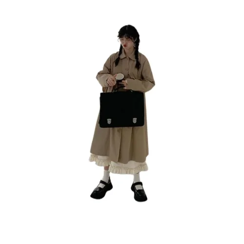 XIANSINIAO 810# Хаки Бант Тренчкот Женское Пальто
