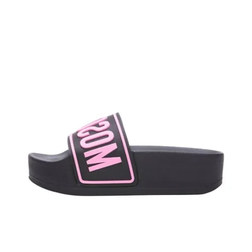 MOSCHINO Слипоны Женские Черный Розовый