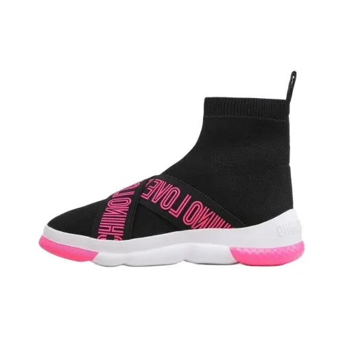 LOVE MOSCHINO Дышащий MID Топ Повседневная обувь Женская Черный Розовый