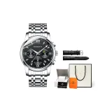 Серебряный и черный циферблат RQ3136-3 [Стандартная коробка + бесплатный ремешок]