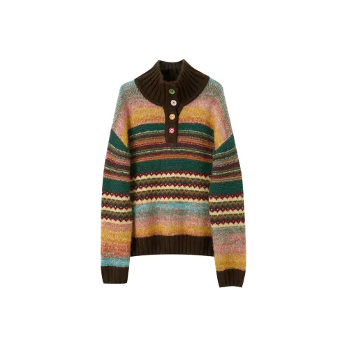 3COLOUR Оранжевый Розовый Полосы Женский Трикотаж