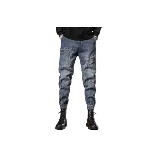 ZMHT Винтажные синие унисекс джинсы