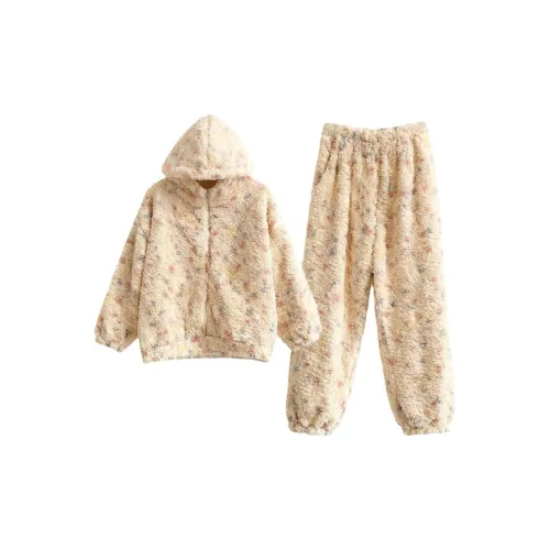 Daiyindie Осенние и зимние пижамы для женщин фланелевые милые и очаровательные термические