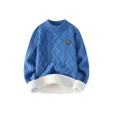 Синий флисовый с подкладкой (подарок бренд брошь)