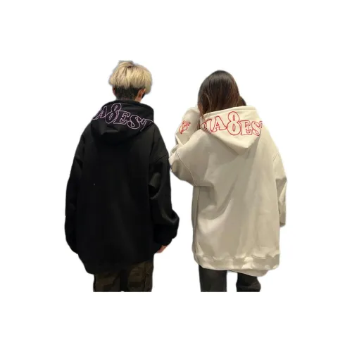 27DESHENGHUO Черный+Белый Унисекс Свитшоты