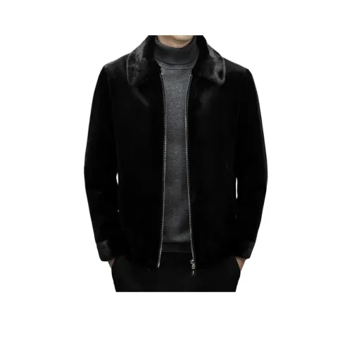 EMINU Черные Мужские Кожаные Куртки