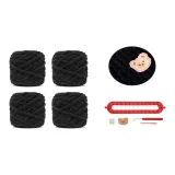 Черный медведь, DIY, ручной, шарф, ткань, вязаный, волшебный инструмент