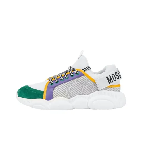 MOSCHINO Низкий топ Спортивная повседневная обувь Мужская Белый Серый Зеленый