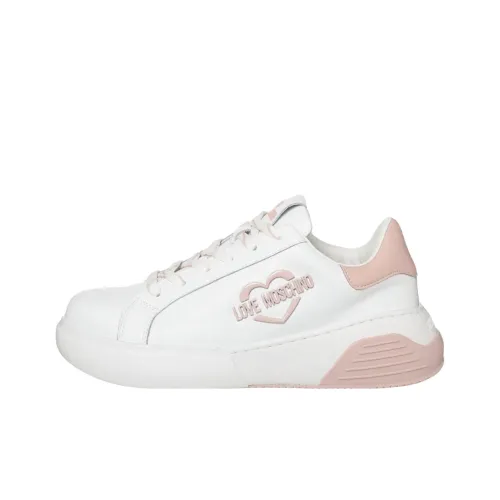LOVE MOSCHINO Низкие кроссовки для скейтбординга женские розовые и белые