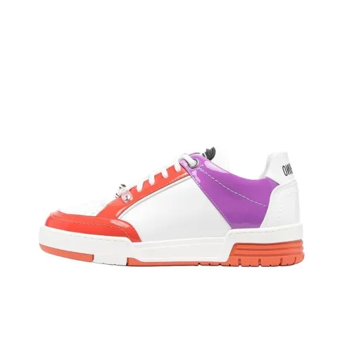 MOSCHINO Низкий Топ Стильный Скейтбординг Женские Белый Фиолетовый