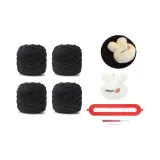 Черный кролик, DIY, ручной работы, шарф с тканью вязаной, украшение