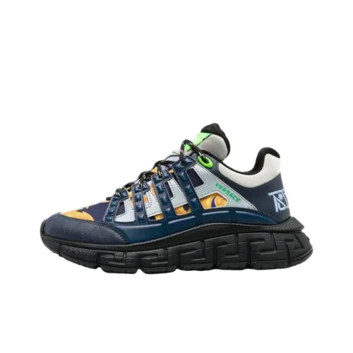 VERSACE Trigreca Низкий Топ Спортивная Повседневная Обувь Мужская Синий Черный