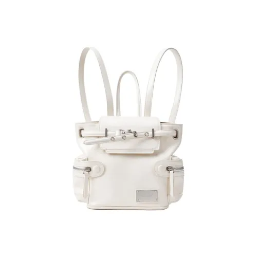 SMOSMOS Рюкзак из коровьей кожи обычный женский белый