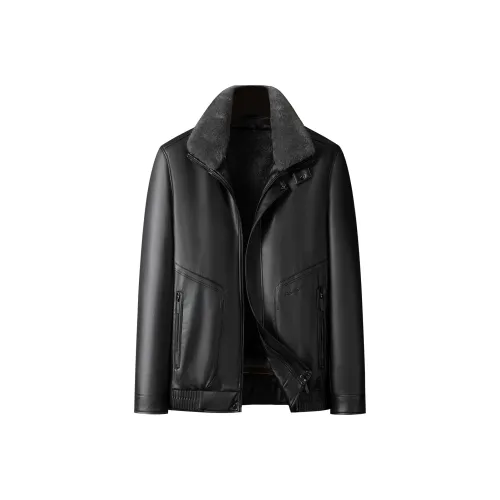 BAISHENGHU Кожа Куртка Мужская