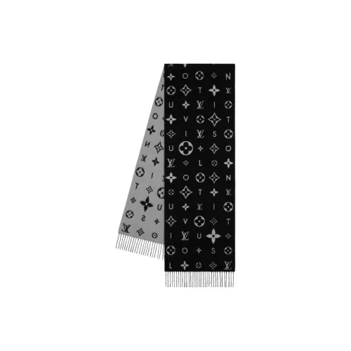 LOUIS VUITTON Кашемир Вязаные Шарфы Унисекс Черный