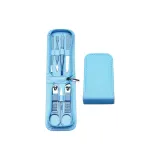 Кожаная сумка, стиль, синий, комплект из 7 штук