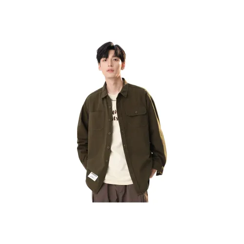 CCAABB Зеленый Мужские Рубашки