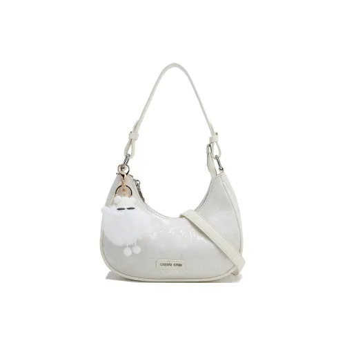 BUHOWE ПУ (полиуретан) Сумка через плечо Стандартная Женская Экрю