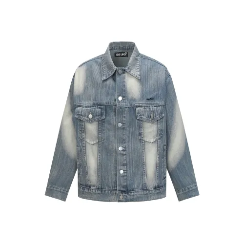 BEAR UNION Винтажный синий С подарками Съемный булавка Унисекс Джинсовые куртки