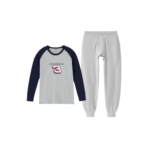 Серый меланж и темно-синий мужской термокостюм