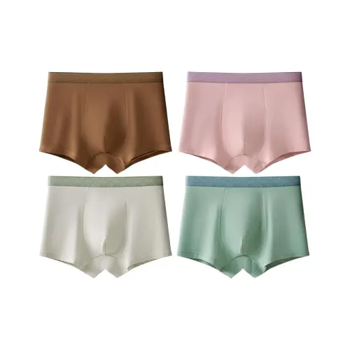 Red Bean 4 пачки Темно-зеленый + Хаки + Камео-коричневый + Серебристо-серый Kids Трусы