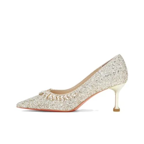 Lan Miao Узкий каблук Высокие каблуки 6,5CM Женские Золотой