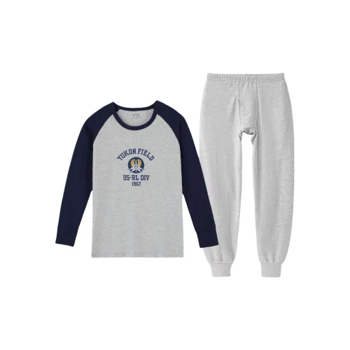 Серый меланж и темно-синий мужской термокостюм