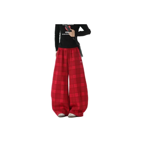 JIARONG Red Unisex Casual Pants JIARONG Красный Унисекс Повседневные Брюки