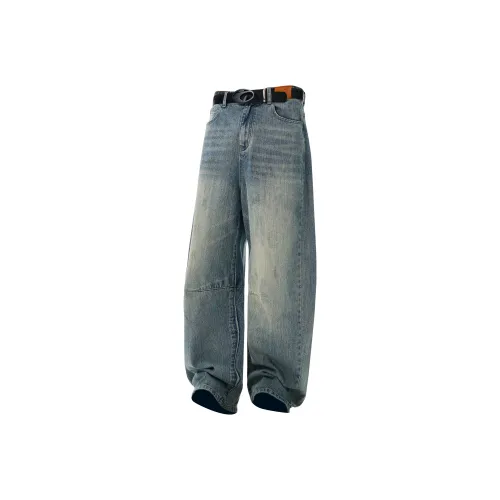 HANGYU Винтажные синие унисекс джинсы