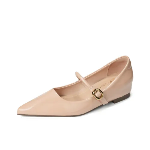 QITUMAUL Женские повседневные туфли цвет nude [Скрытый каблук 3 см] женские