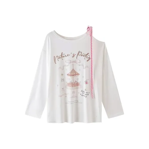 Wang Leshi Экрю Женские T-рубашки