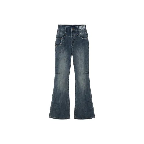 SNOOPY Винтажные синие женские джинсы