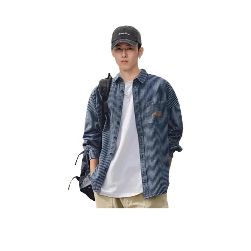 CCAABB Синий Мужская Рубашка