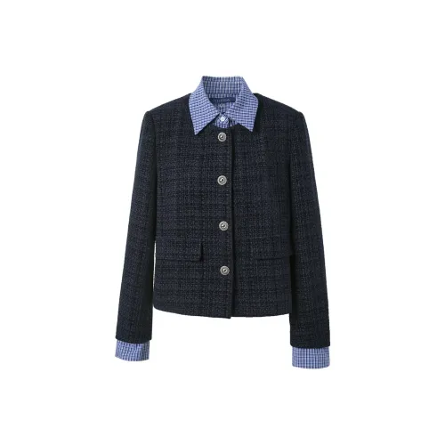 3COLOUR Темно-синий женский короткий пальто