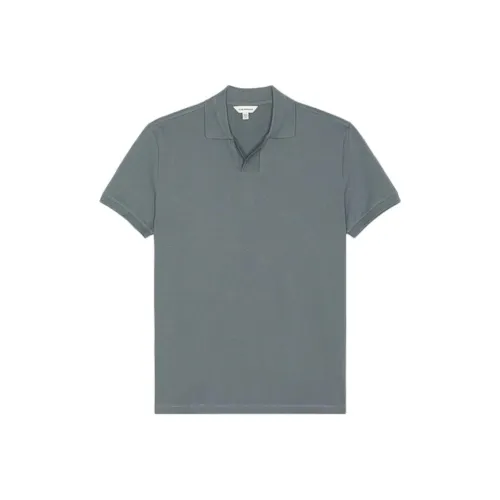 CLUB MONACO Серый Синий Мужская Рубашка Поло