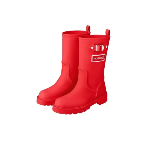 LOUIS VUITTON Territory Женские высокие сапоги на колено красного цвета