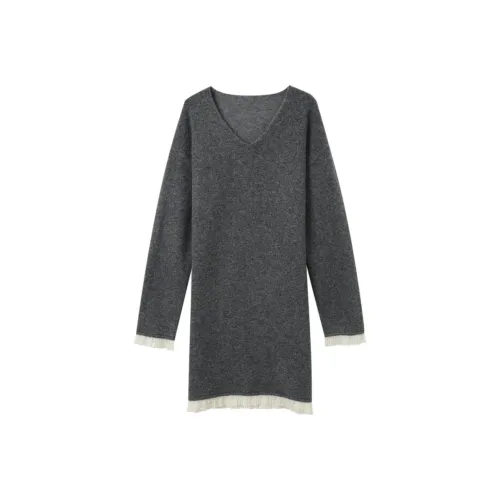 3COLOUR Длинное платье с длинными рукавами женское