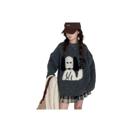 Mu Qingqing Серый Школьный возраст Свитера