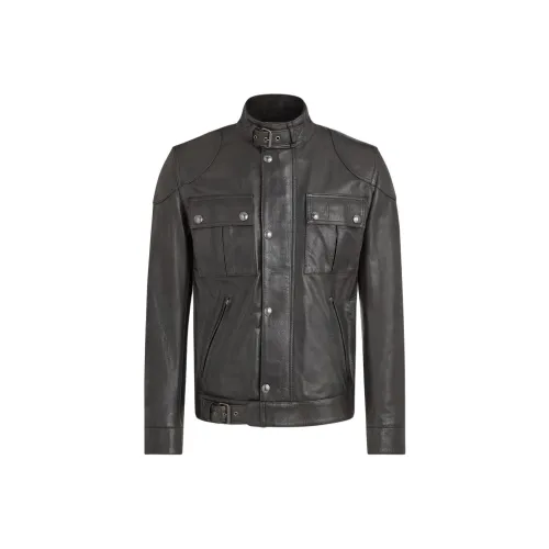 Belstaff Черные Мужские Кожаные Куртки