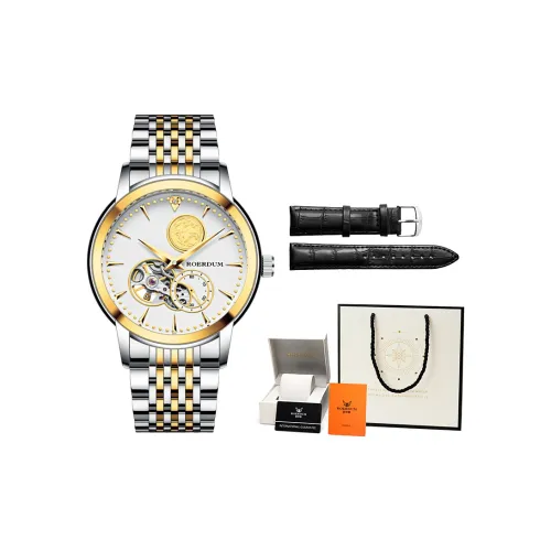 ROERDUM Golden Kirin Collection Автоматический Механический Механизм Нержавеющая Сталь Ремешок Часы Мужские Белый Циферблат