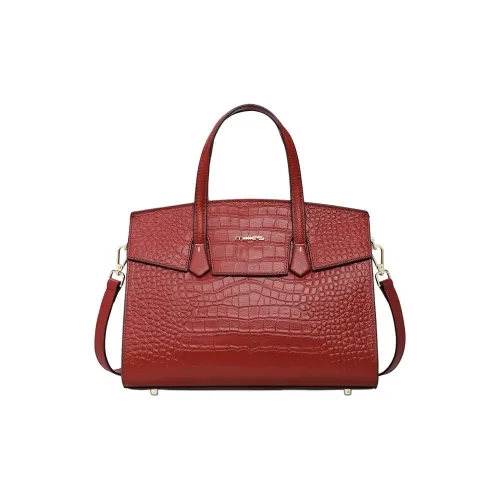 MILLIE'S Коровья кожа Портативный Одно плечо Через плечо Тоут Женский Красный Черный