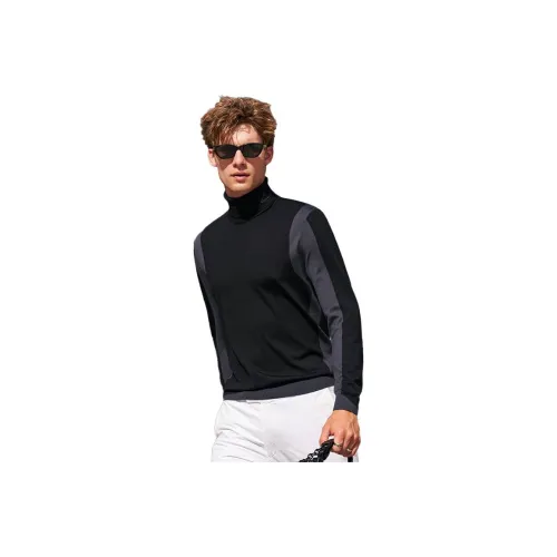 Mr.Bu Черный цвет рояля Мужские Свитера