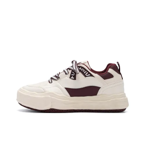 HUANQIU Легкий Верх с Покрытием Низкие Кроссовки для Скейтбординга Мужские Бордовые