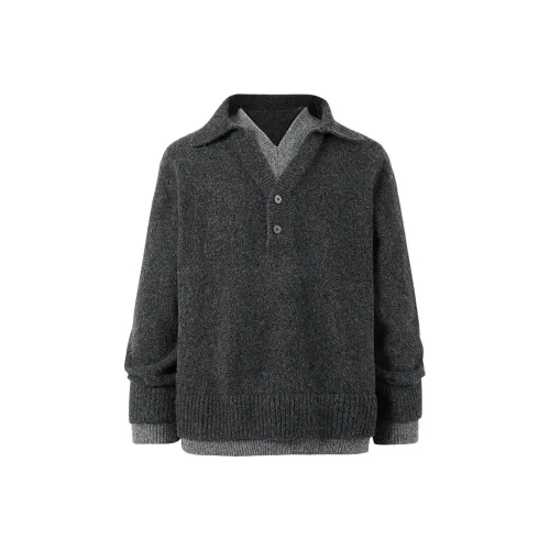 REMODUTION Темно-серый унисекс свитеры