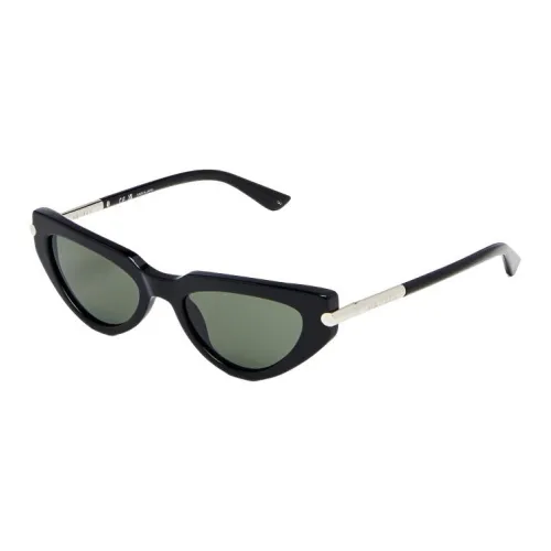 Alexander McQueen T Bar Переработанный ацетат Кошачий глаз Солнцезащитные очки Женские Черный