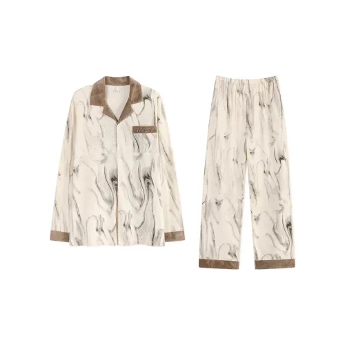 Mulong Family Экрю Мужские Пижамные Комплекты