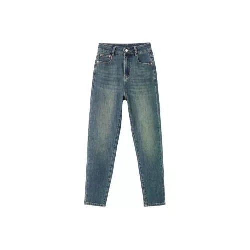 SHUHAOBAI Ностальгический синий Женские джинсы