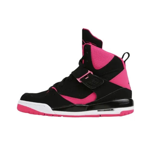 Jordan Flight 45 High Топ Детские Баскетбольные Кроссовки Черный Розовый Подростки