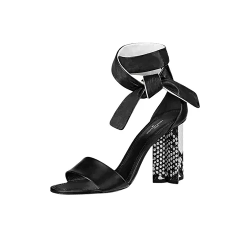 LOUIS VUITTON Silhouette One Strap Sandals Women's Black