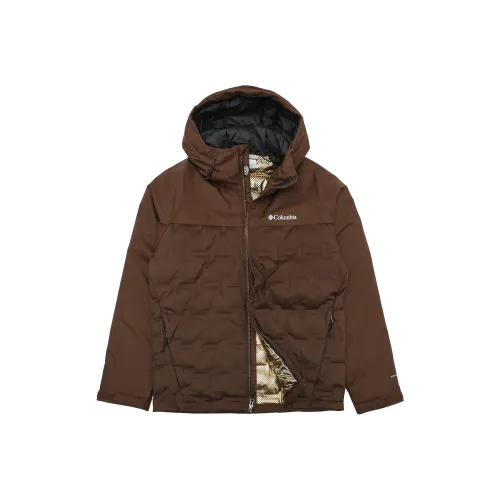 Columbia С капюшоном Пуховик Мужской Стиль Майярд Коричневый